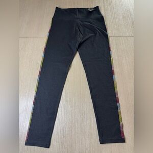 Soho Black Leggings with Multicolor Side Stripes